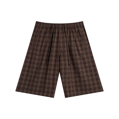 Unisex Plaid Wide Leg Shorts
